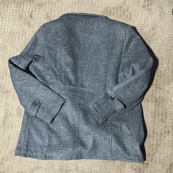 Men’s cross button Pea Coat Large - Picture 7 of 8